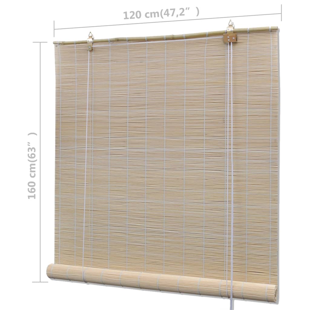 Jaluzele din bambus natural tip rulou, 4 buc., 120 x 160 cm