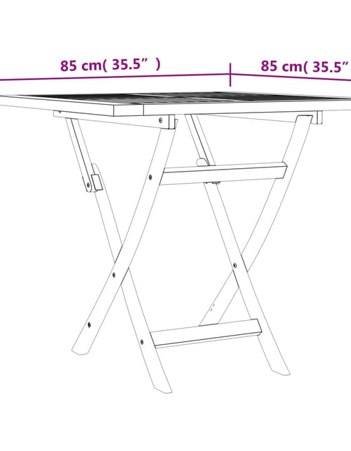 Încărcați imaginea în vizualizatorul Galerie, Masă de grădină pliabilă, 85x85x76 cm, lemn masiv de tec
