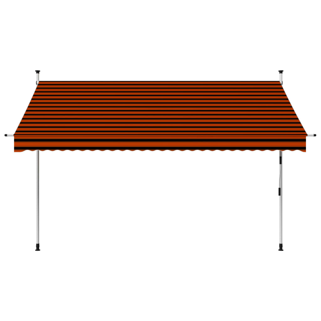 Copertină retractabilă manual, portocaliu și maro, 300 cm