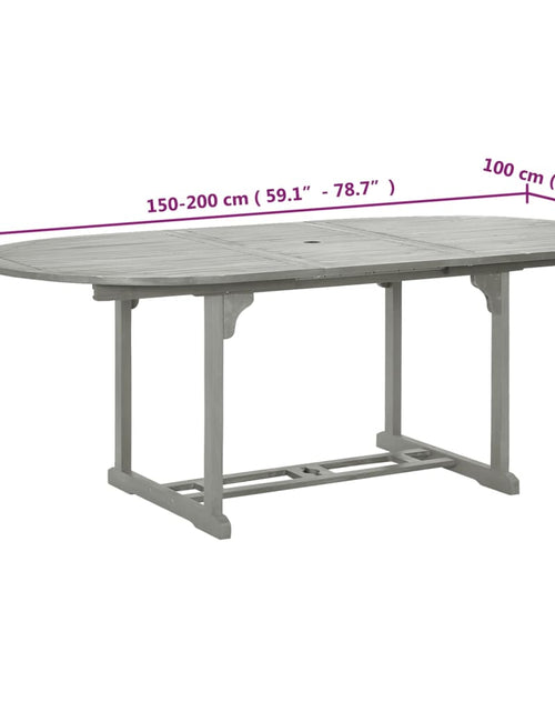 Încărcați imaginea în vizualizatorul Galerie, Masă de grădină, gri, 200 x 100 x 75 cm, lemn masiv de acacia
