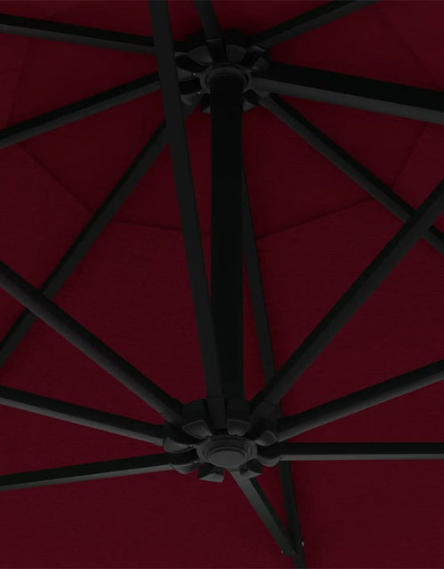 Încărcați imaginea în vizualizatorul Galerie, Umbrelă de soare de perete, stâlp metalic, roșu vișiniu, 300cm
