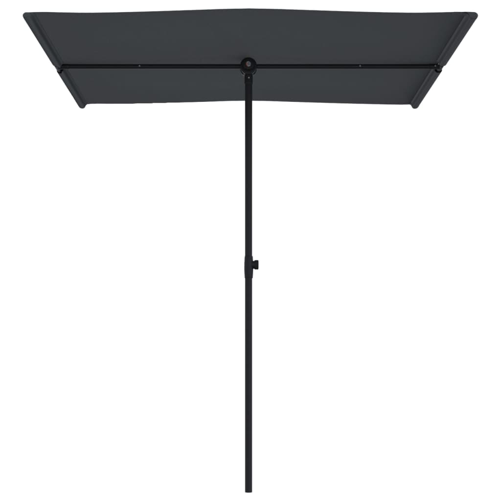 Umbrelă de soare exterior, stâlp aluminiu, negru, 180x110 cm