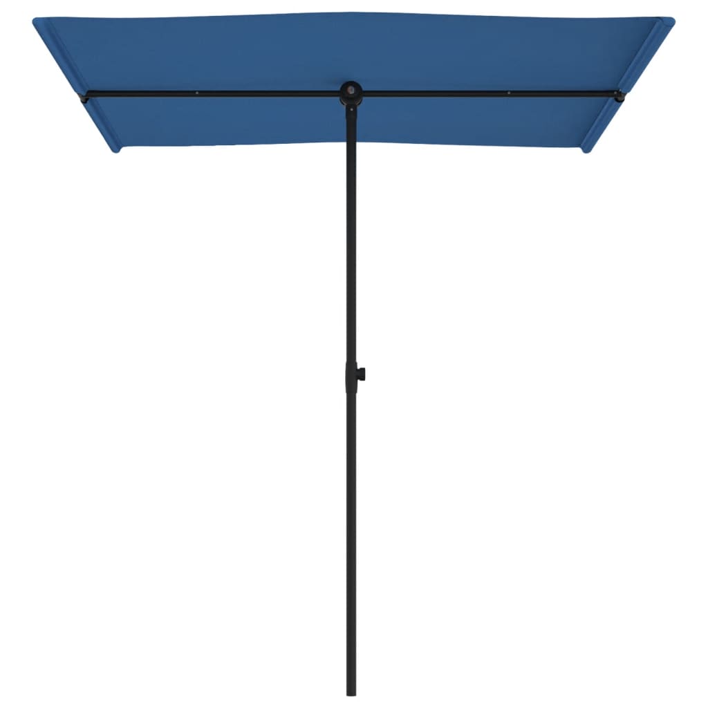 Umbrelă soare exterior stâlp aluminiu albastru azur 180x110cm