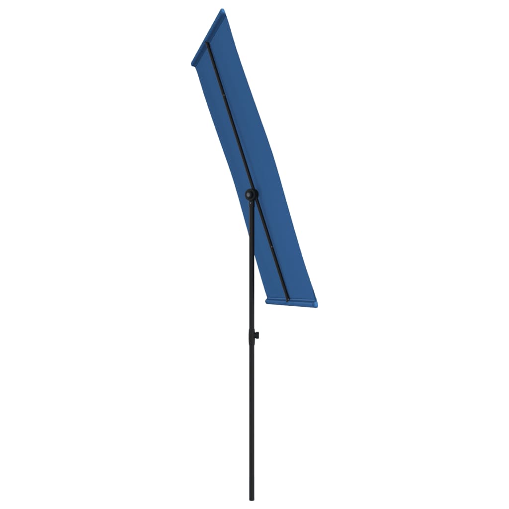 Umbrelă soare exterior stâlp aluminiu albastru azur 180x110cm