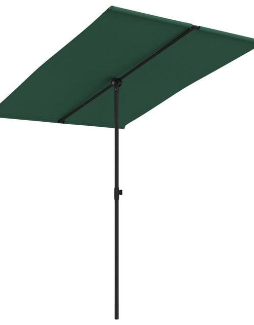 Загрузите изображение в средство просмотра галереи, Umbrelă de soare de exterior, stâlp aluminiu, verde, 2 x 1,5 cm
