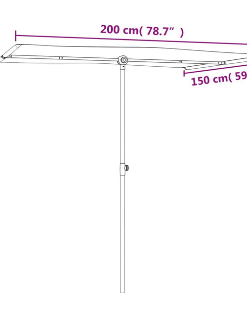 Загрузите изображение в средство просмотра галереи, Umbrelă de soare de exterior, stâlp aluminiu, verde, 2 x 1,5 cm
