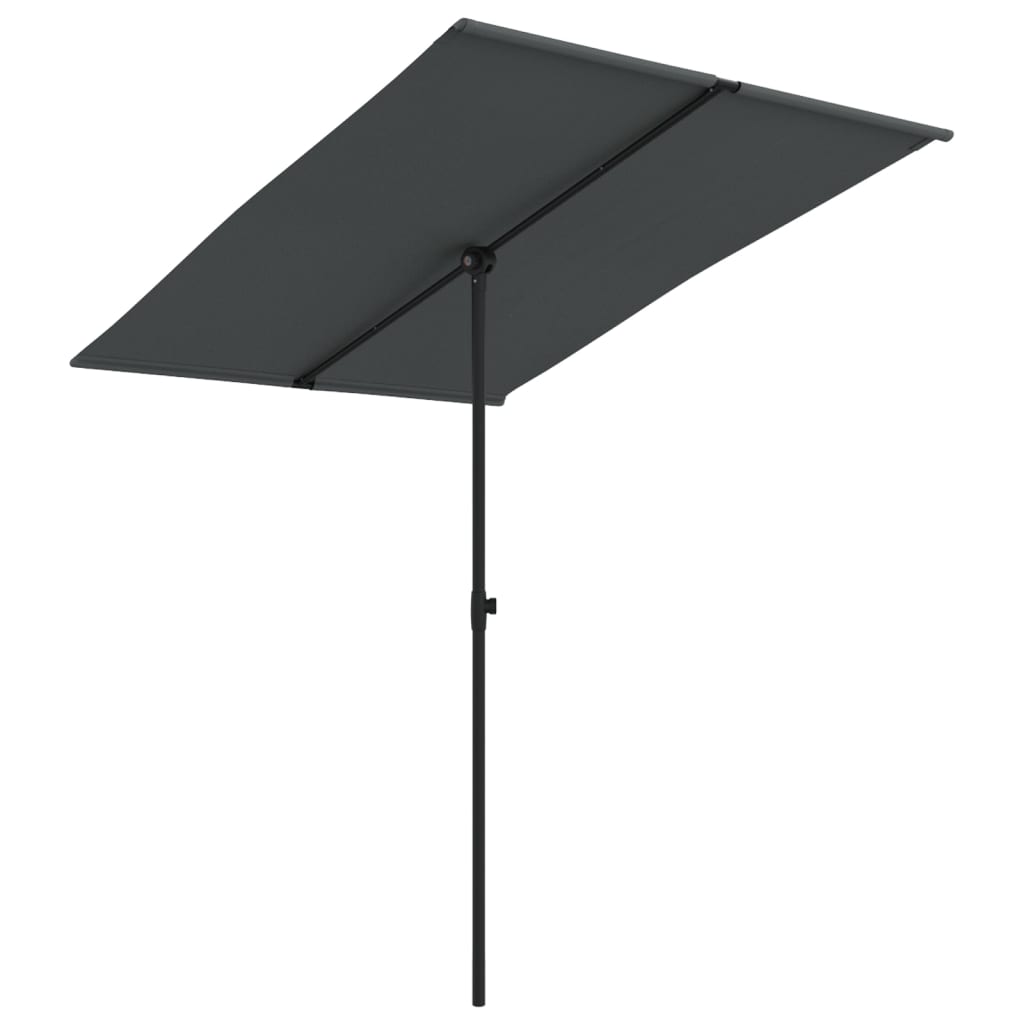 Umbrelă de soare de grădină cu stâlp aluminiu antracit 2x1,5 cm