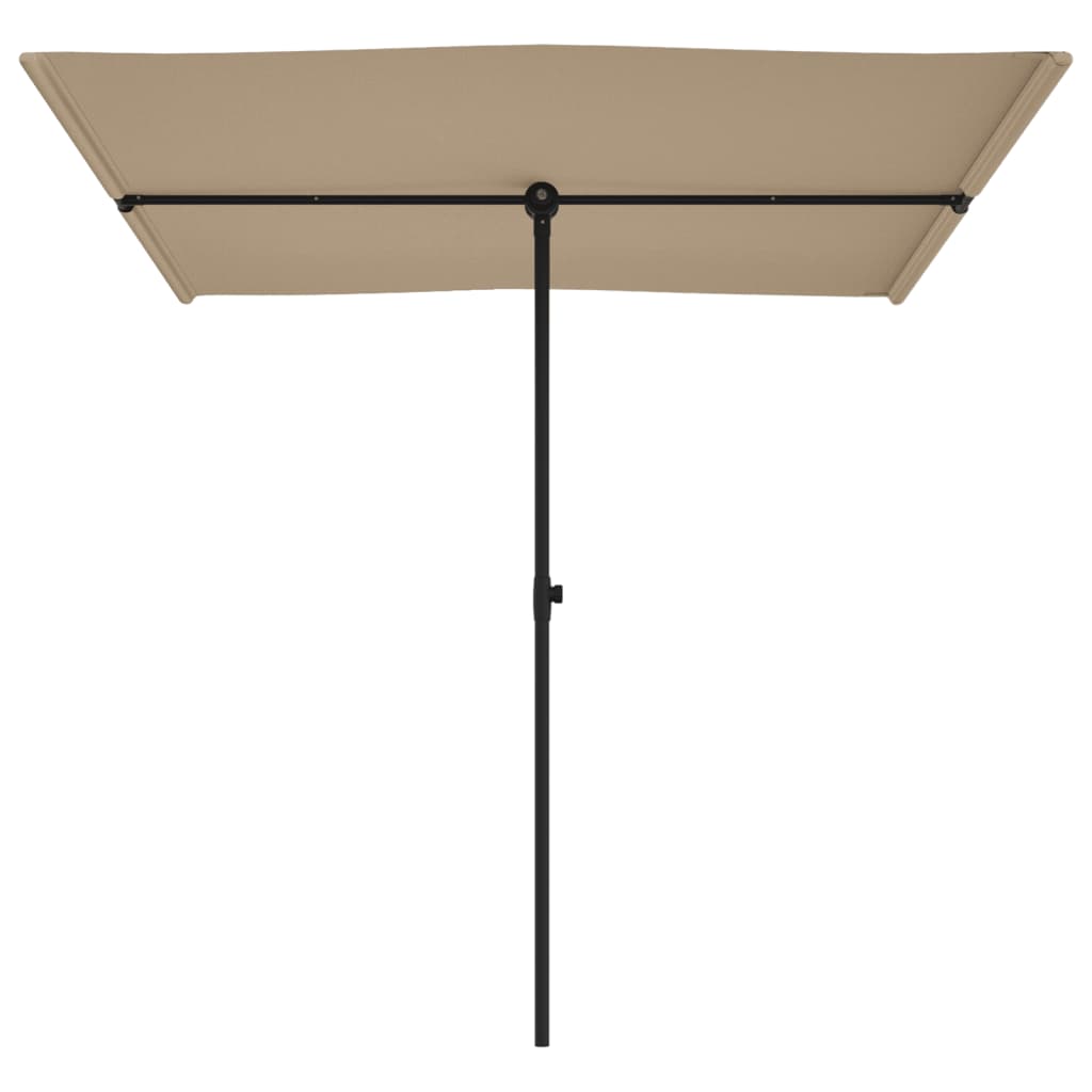 Umbrelă de soare exterior, stâlp aluminiu, gri taupe, 2x1,5 cm