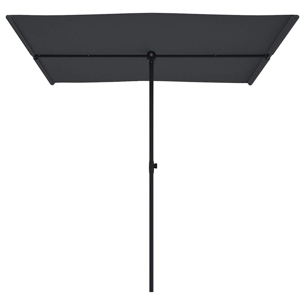 Umbrelă de soare de grădină, stâlp aluminiu, negru, 2x1,5 cm