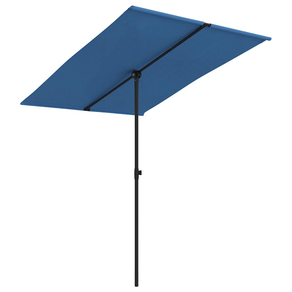 Umbrelă de soare grădină, stâlp din aluminiu, azuriu, 2x1,5 m