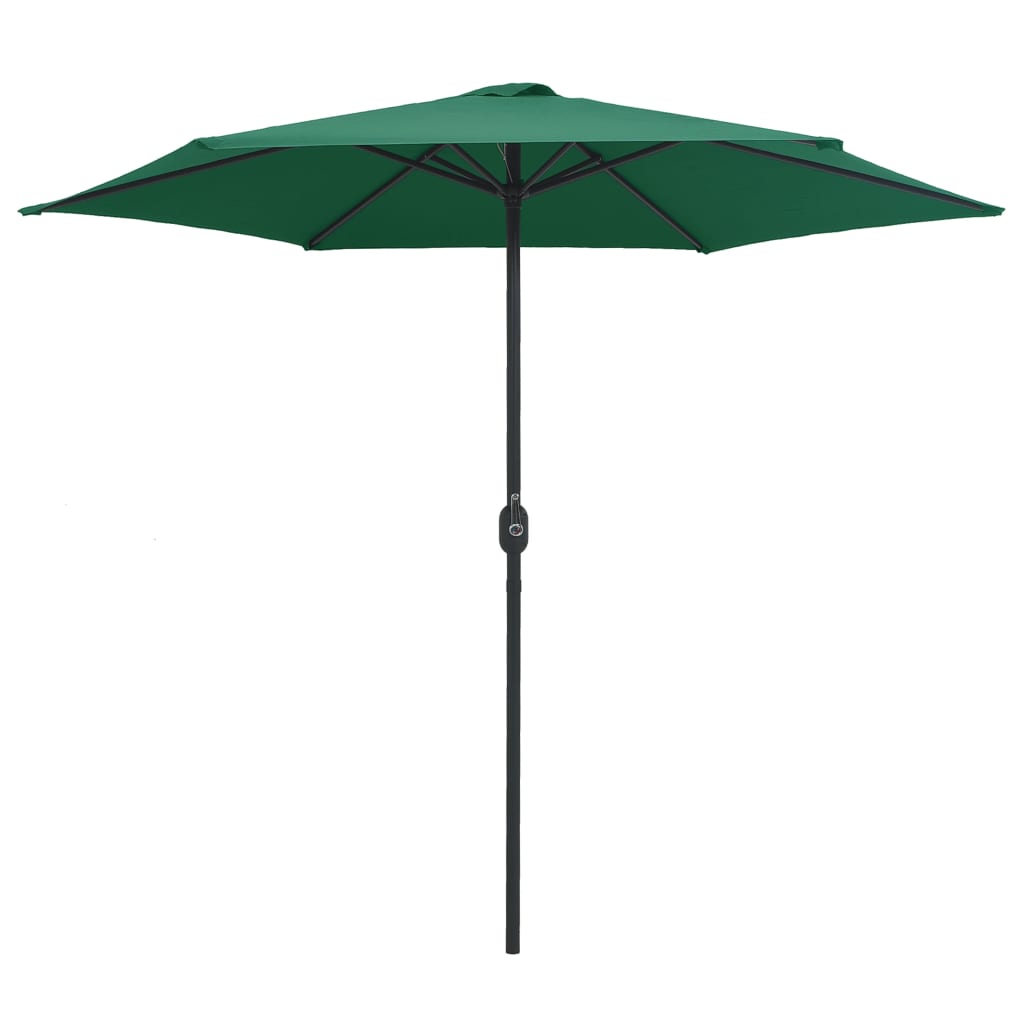 Umbrelă de soare cu stâlp aluminiu, verde, 270 x 246 cm