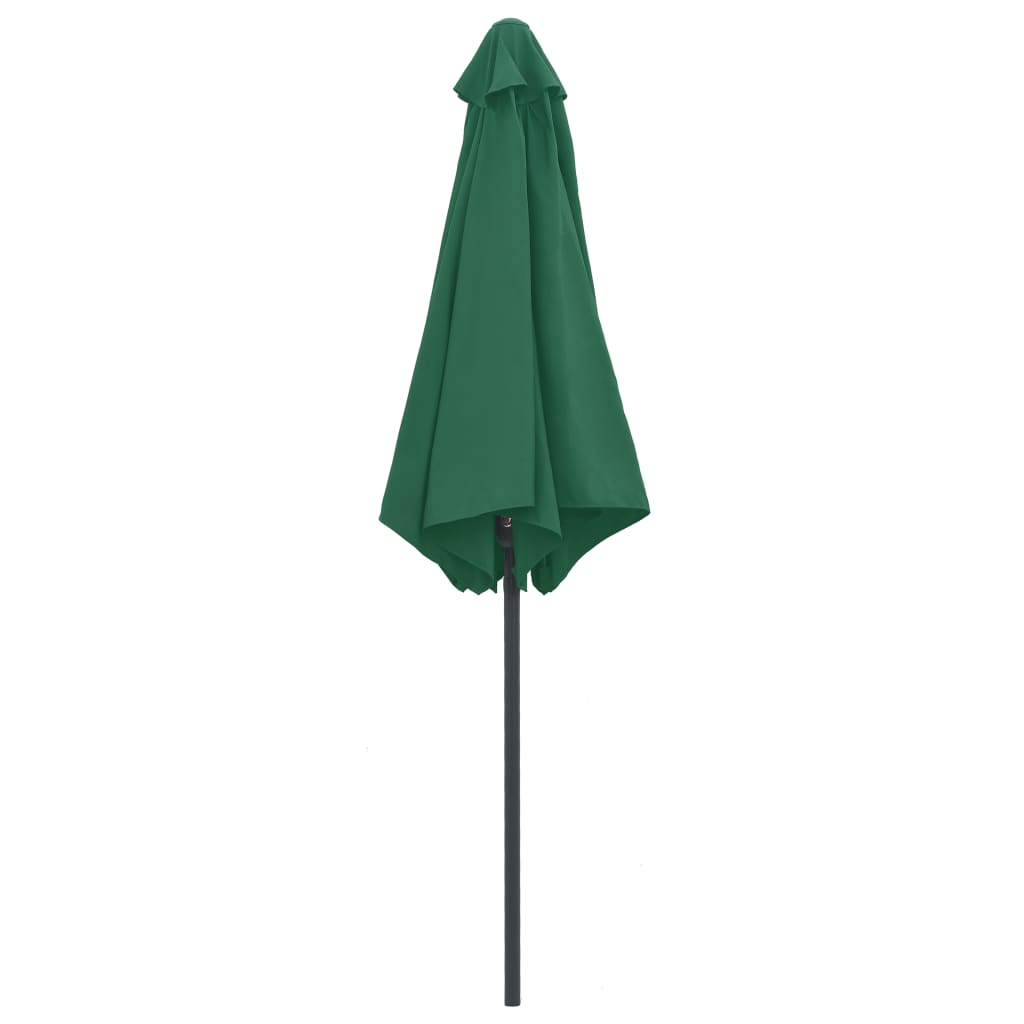 Umbrelă de soare cu stâlp aluminiu, verde, 270 x 246 cm