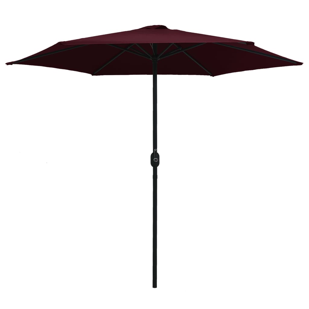 Umbrelă de soare cu stâlp aluminiu, roșu închis, 270 x 246 cm