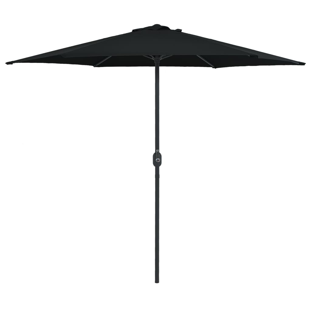 Umbrelă de soare cu stâlp aluminiu, negru, 270 x 246 cm