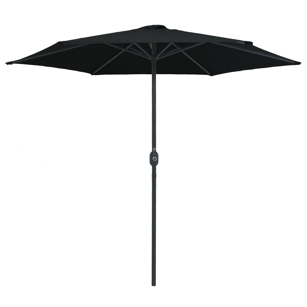 Umbrelă de soare cu stâlp aluminiu, negru, 270 x 246 cm
