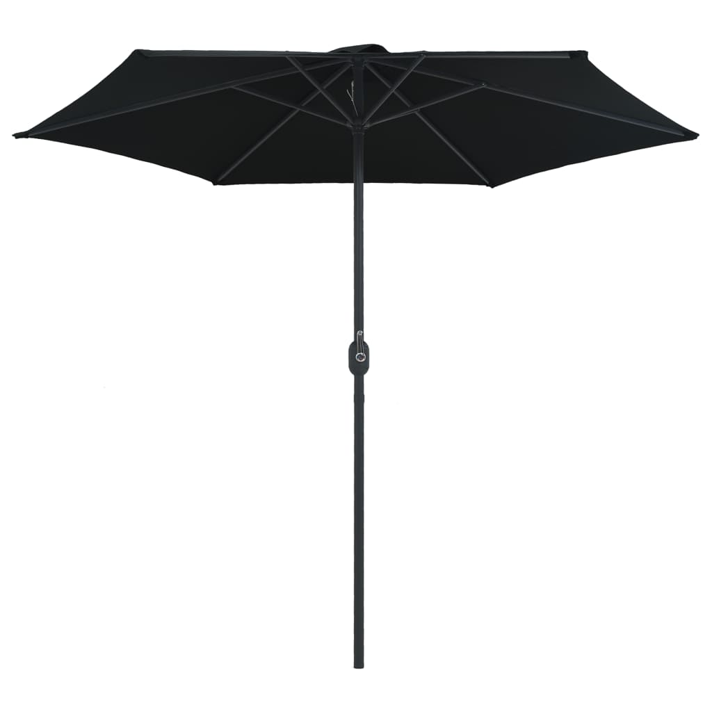 Umbrelă de soare cu stâlp aluminiu, negru, 270 x 246 cm