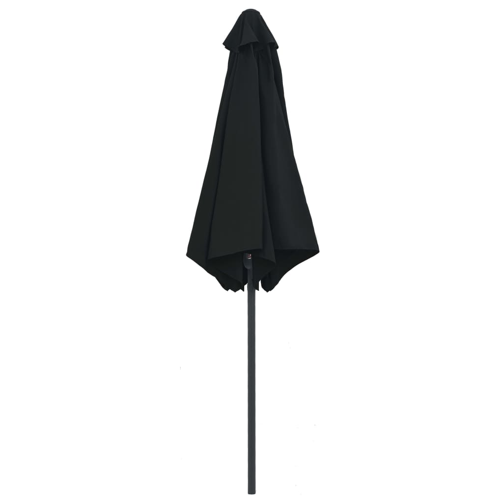 Umbrelă de soare cu stâlp aluminiu, negru, 270 x 246 cm