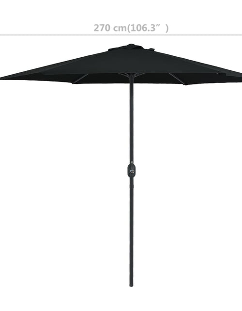 Загрузите изображение в средство просмотра галереи, Umbrelă de soare cu stâlp aluminiu, negru, 270 x 246 cm
