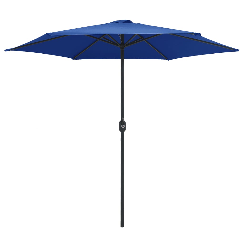 Umbrelă de soare cu stâlp aluminiu, albastru azur, 270 x 246 cm