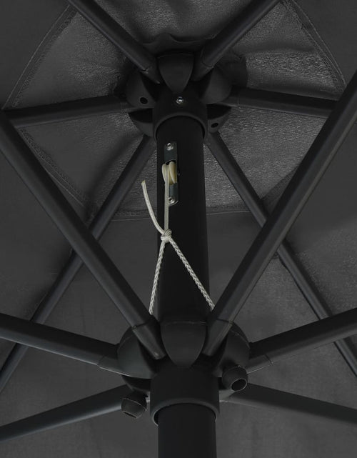 Încărcați imaginea în vizualizatorul Galerie, Umbrelă de soare cu LED și stâlp aluminiu, antracit, 270 cm

