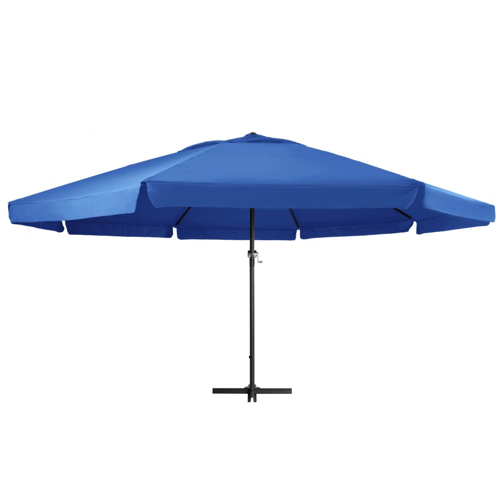Umbrelă de soare cu stâlp aluminiu, albastru azur, 500 cm