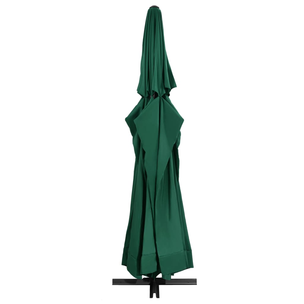 Umbrelă de soare de grădină, stâlp aluminiu, verde, 600 cm