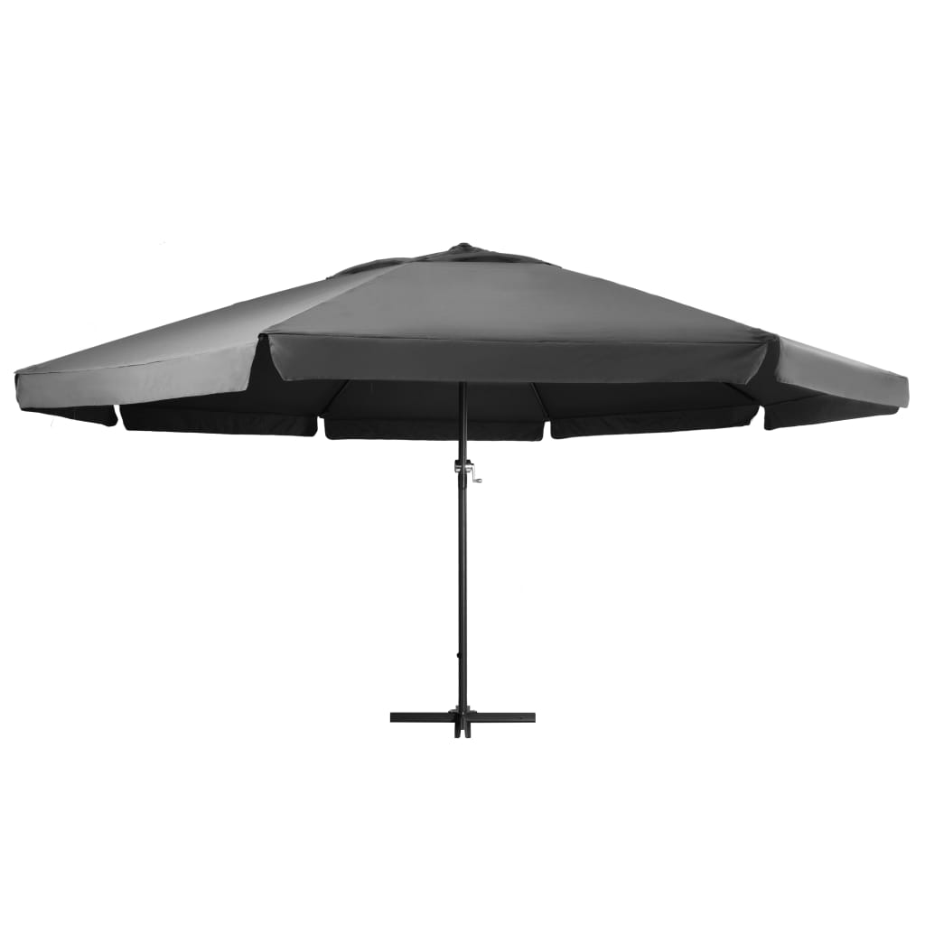 Umbrelă de soare cu stâlp aluminiu, antracit, 600 cm