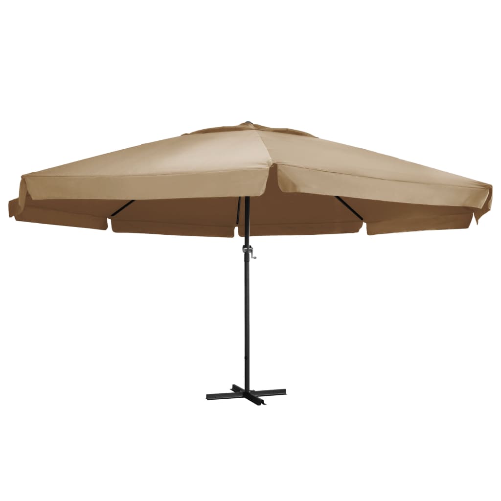 Umbrelă soare de exterior cu stâlp aluminiu gri taupe 600 cm