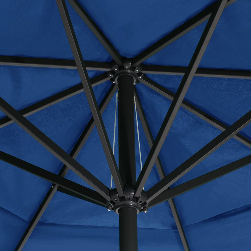 Umbrelă soare de grădină, stâlp aluminiu albastru azur 600 cm