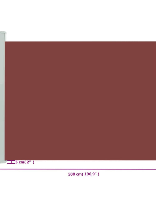 Загрузите изображение в средство просмотра галереи, Copertină laterală retractabilă de terasă, maro, 140 x 500 cm
