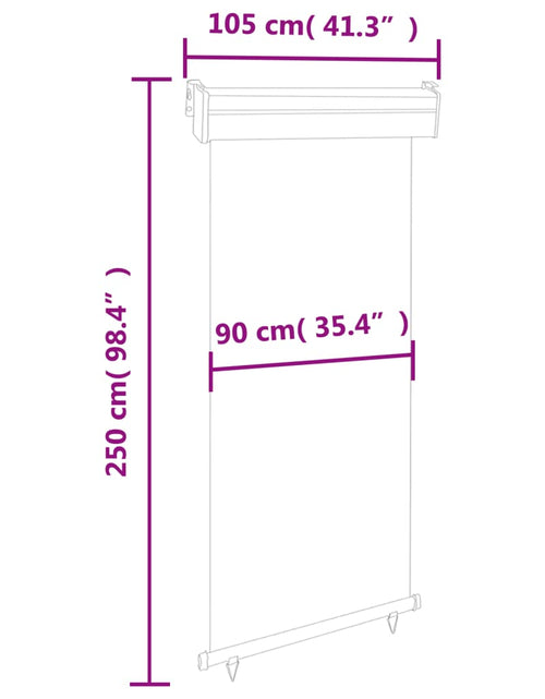 Încărcați imaginea în vizualizatorul Galerie, Copertină laterală de balcon, negru, 100 x 250 cm
