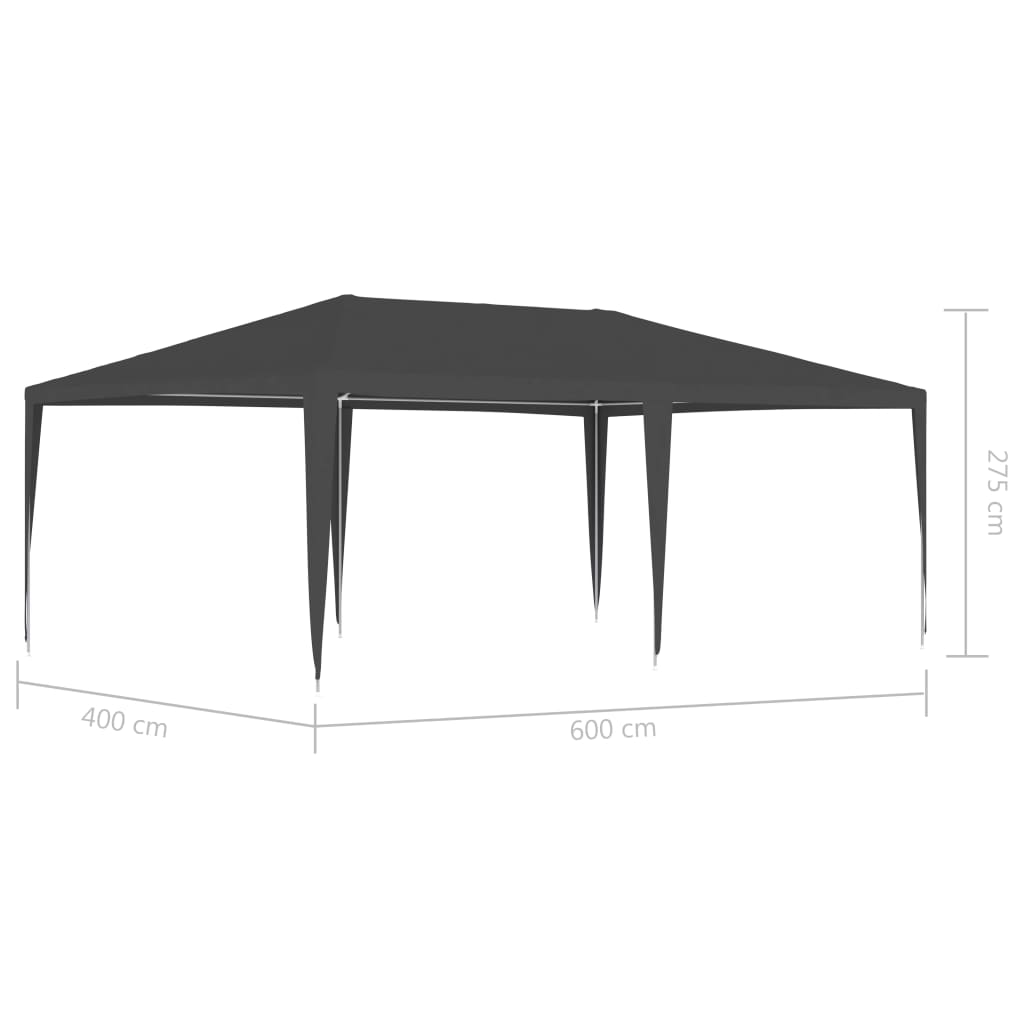 Cort de petrecere profesional, antracit, 4 x 6 m, 90 g/m²