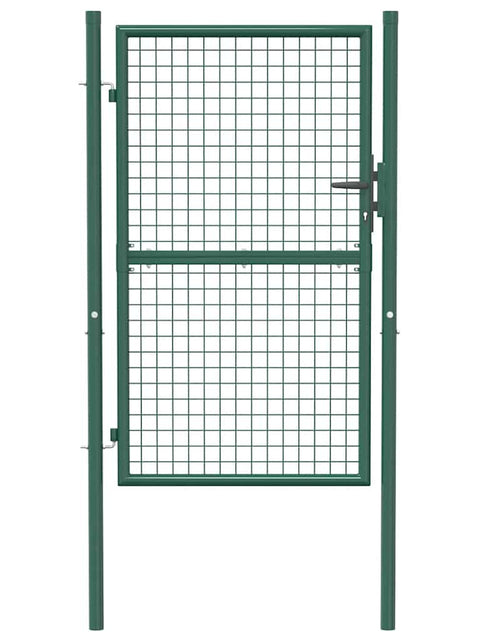 Încărcați imaginea în vizualizatorul Galerie, Poartă de gard, verde, 100 x 150 cm, oțel
