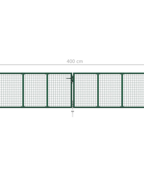Încărcați imaginea în vizualizatorul Galerie, Poartă de grădină din plasă, verde, 400 x 75 cm, oțel
