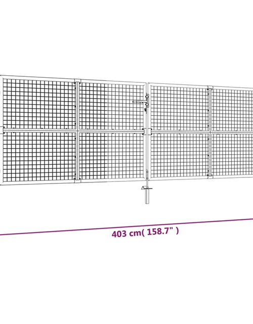 Încărcați imaginea în vizualizatorul Galerie, Poartă de grădină din plasă, verde, 390 x 125 cm, oțel
