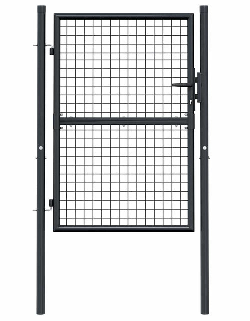 Încărcați imaginea în vizualizatorul Galerie, Poartă de grădină din plasă, gri, 100x175 cm, oțel galvanizat
