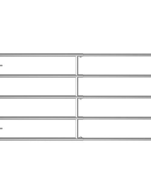 Încărcați imaginea în vizualizatorul Galerie, Poartă de câmp cu 5 bare, argintiu, (95-170) x 90 cm, oțel
