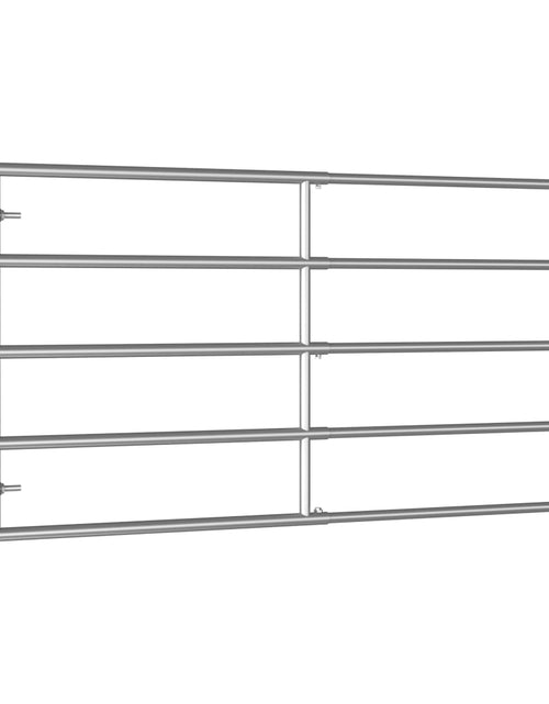 Încărcați imaginea în vizualizatorul Galerie, Poartă de câmp cu 5 bare, argintiu, (95-170) x 90 cm, oțel
