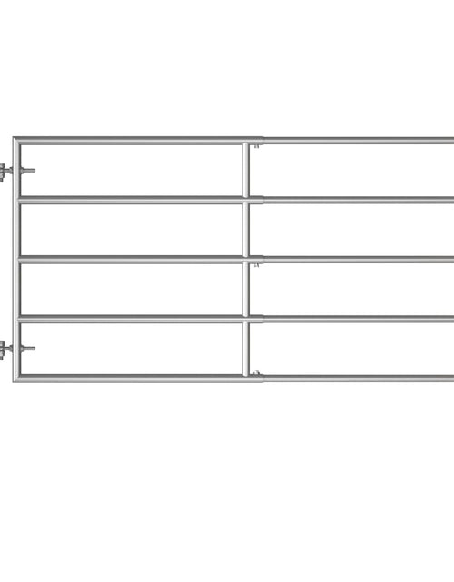 Încărcați imaginea în vizualizatorul Galerie, Poartă de câmp cu 5 bare, argintiu, (95-170) x 90 cm, oțel
