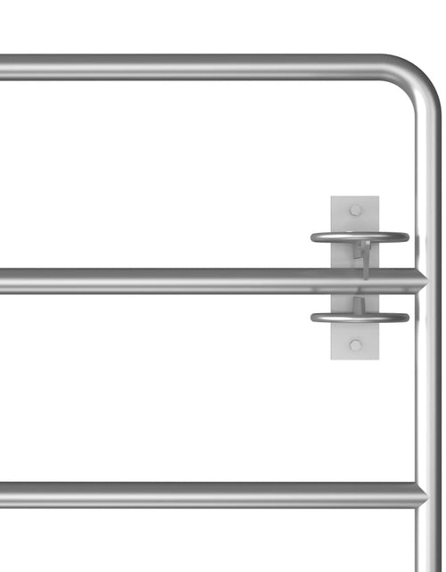 Загрузите изображение в средство просмотра галереи, Poartă de câmp cu 5 bare, argintiu, (115-300) x 90 cm, oțel
