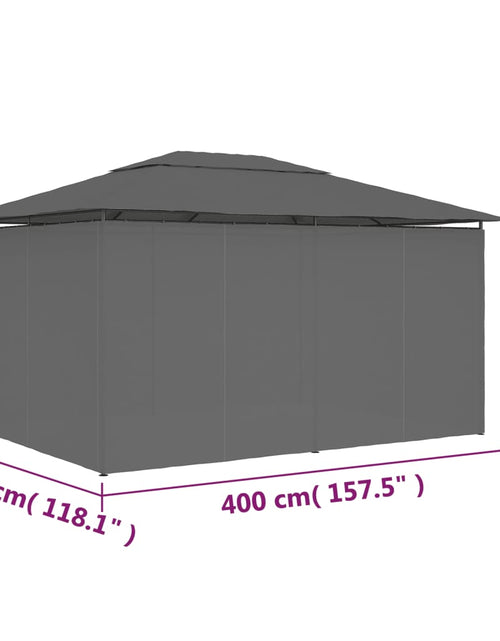 Încărcați imaginea în vizualizatorul Galerie, Cort de grădină cu perdele, antracit, 4 x 3 m
