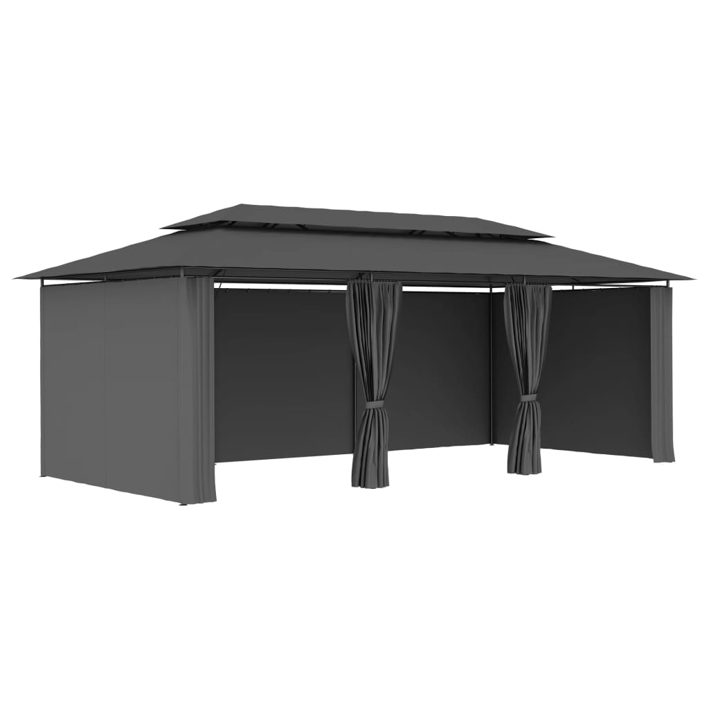 Pavilion cu perdele, antracit, 600 x 298 x 270 cm