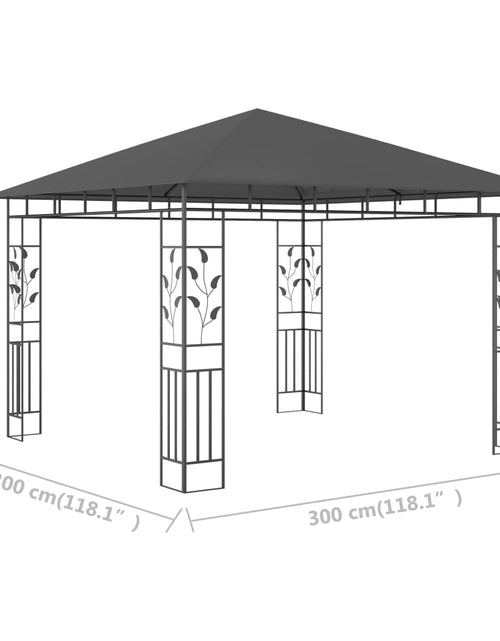 Încărcați imaginea în vizualizatorul Galerie, Pavilion cu plasă anti-țânțari, antracit, 3x3x2,73 m, 180 g/m²
