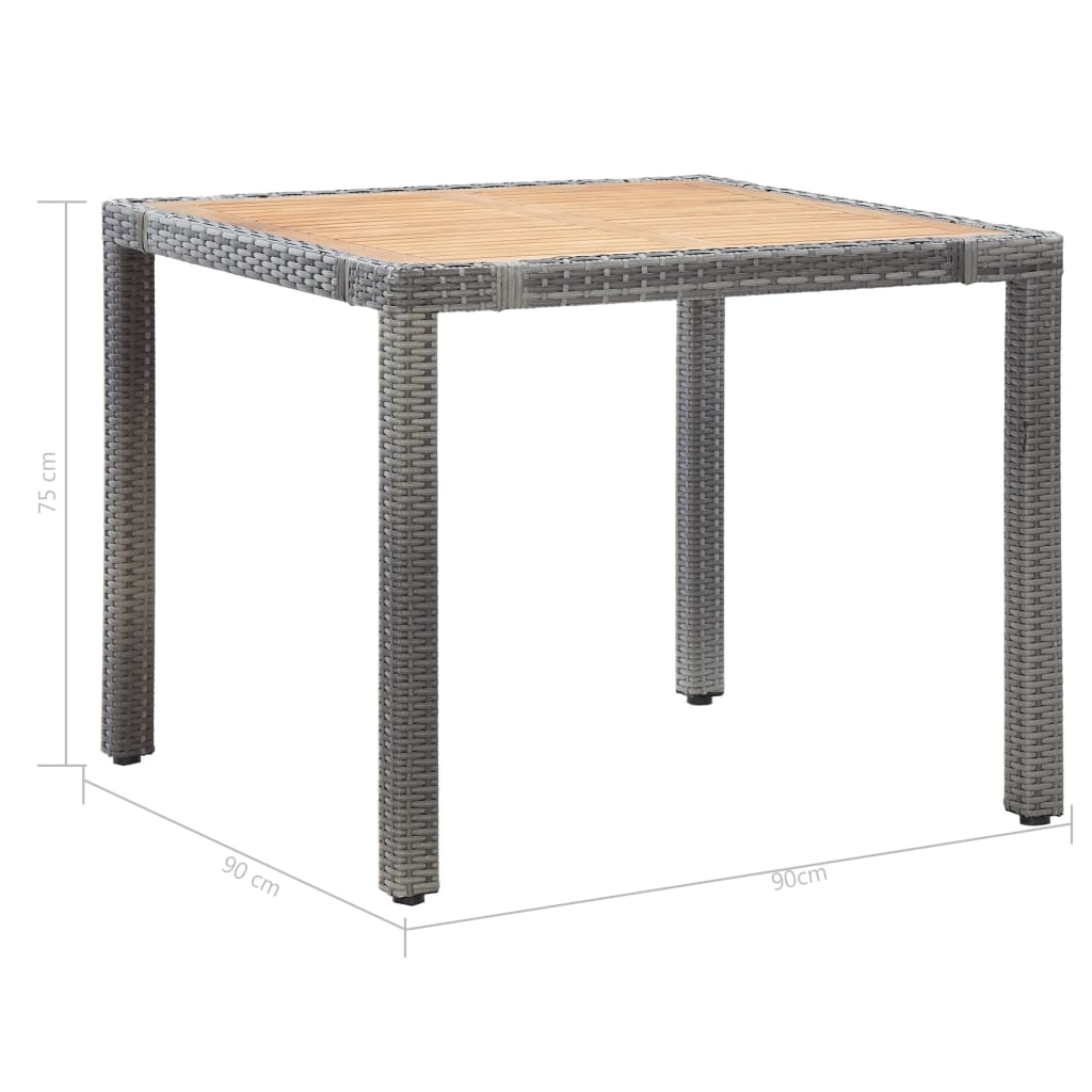 Set mobilier de exterior cu perne, 5 piese, gri, poliratan - Lando