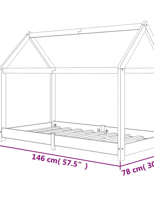 Загрузите изображение в средство просмотра галереи, Cadru pat de copii, 70 x 140 cm, lemn masiv de pin
