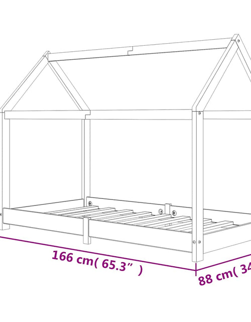 Загрузите изображение в средство просмотра галереи, Cadru de pat de copii, 80 x 160 cm, lemn masiv de pin
