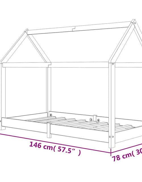 Încărcați imaginea în vizualizatorul Galerie, Cadru pat de copii, alb, 70 x 140 cm, lemn masiv de pin
