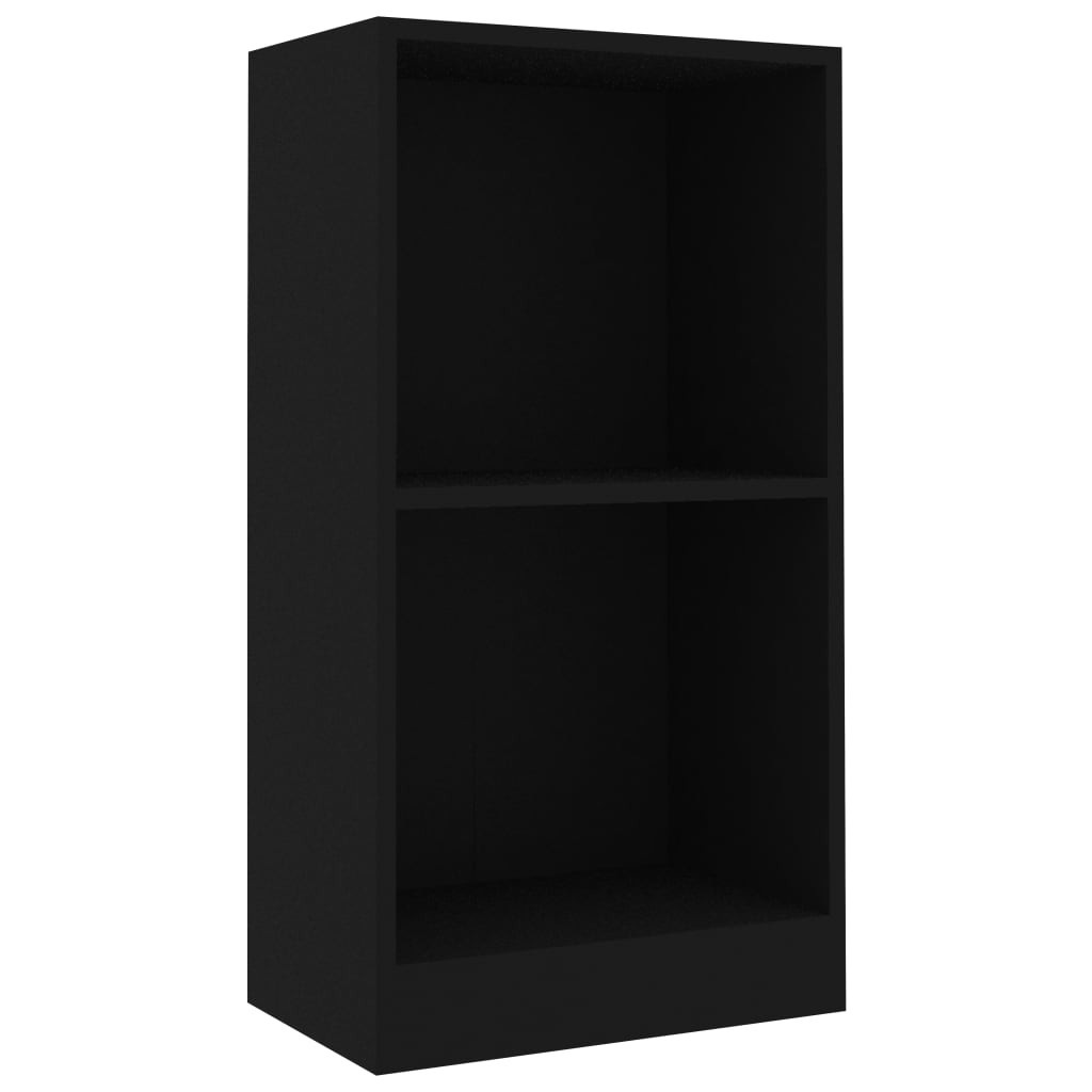 Bibliotecă, negru, 40x24x75 cm, lemn prelucrat