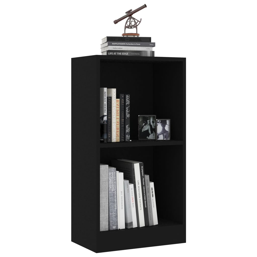 Bibliotecă, negru, 40x24x75 cm, lemn prelucrat