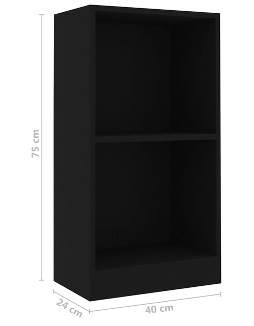 Загрузите изображение в средство просмотра галереи, Bibliotecă, negru, 40x24x75 cm, lemn prelucrat
